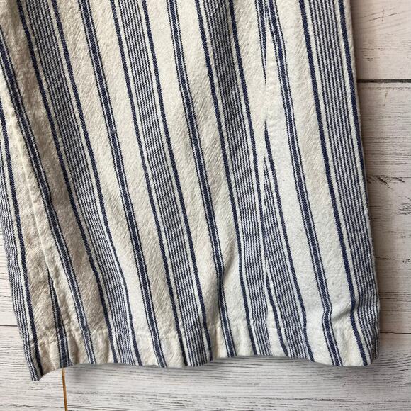 Roxy Pants Womens Size XL Blue & White Oceanside Stripe Flare Beach Linen Blend - Picture 6 of 16